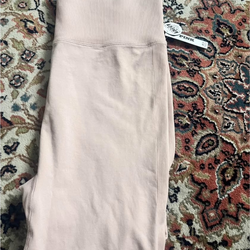 PINK Victoria's Secret Blush Pink Ribbed Waistband Leggings